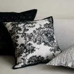 "Silver Pine Ink Marks" Traditional Chinese Ink Painting Inspired Cushion Set