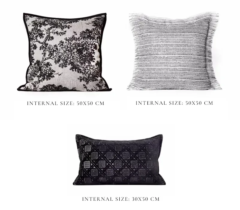 Set A - Silver Pine Ink Marks Traditional Chinese Ink Painting Inspired Cushion | Zen Living Shop & Blog