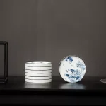 Blue and White Porcelain Modern Chinese Coaster Set