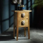 Auspicious Tiger Head Modern Chinese Wooden Chest of Drawers