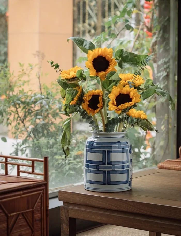 Double Happiness - Blue & White Porcelain Modern Chinese Flower Pot | Zen Living Shop & Blog