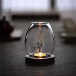 Plum Blossom Retro Glass Candle Holder