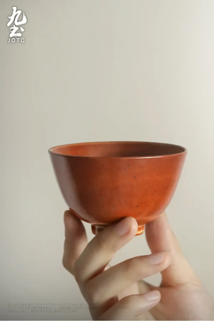 Vintage Style Orange-Re Single Cup Rough Ceramic Teacup Keramik Teetasse | Zen Living Shop & Blog